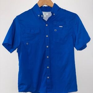 crown & ivy Royal Blue Short-Sleeve Button-Down Shirt
